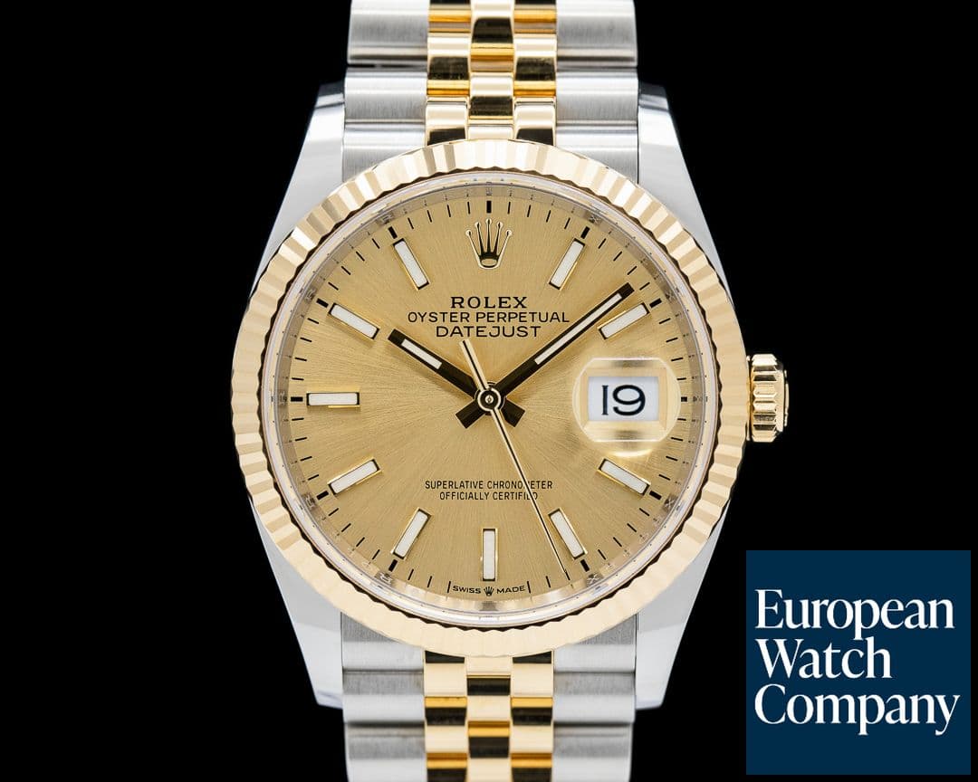 Image of Rolex Datejust 36 18K Yellow Gold / SS Jubilee Champagne Dial