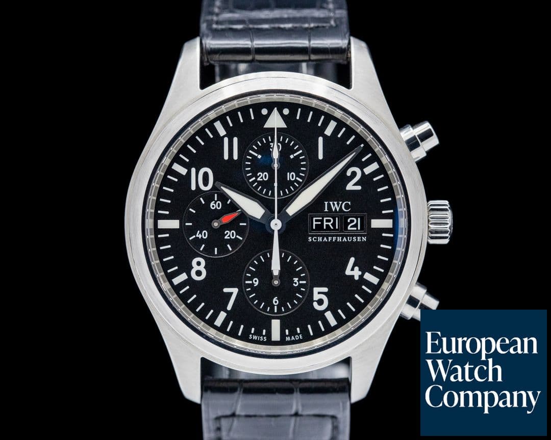 Image of IWC Pilot Chronograph SS Black Dial