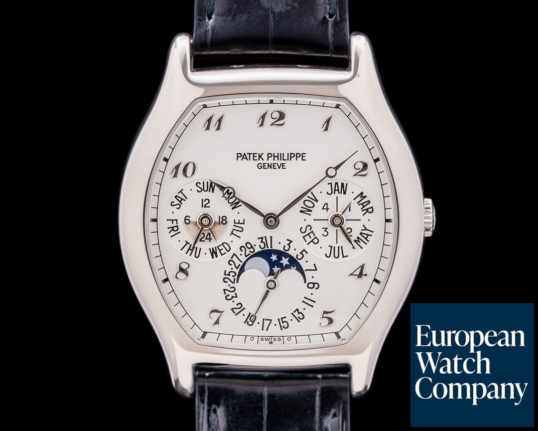 Image of Patek Philippe Perpetual Calendar 5040G Tonneau 18K White Gold Silver Dial