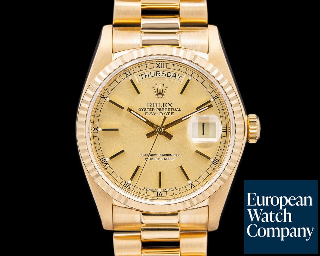 Image of Rolex Day Date 18038 Champagne Dial 18k YG C. 1983