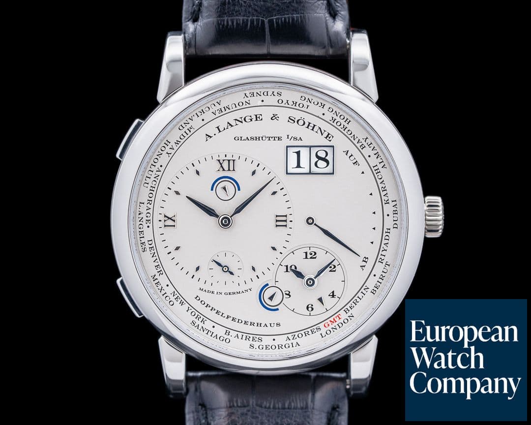 Image of A. Lange and Sohne Lange 1 116.025 Time Zone Platinum Silver Dial