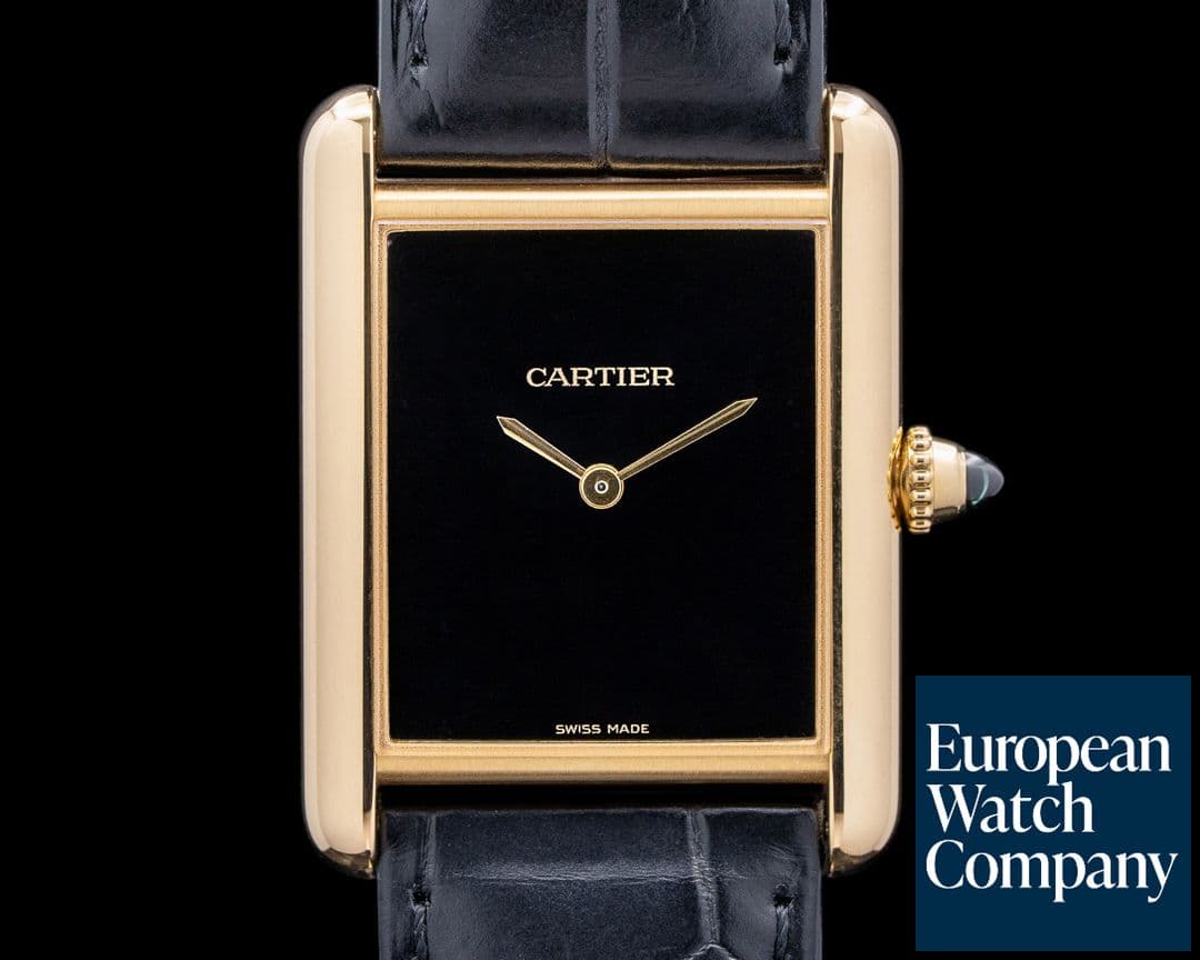 Image of Cartier Tank Louis Manual 18K Yellow Gold Black Dial 2024