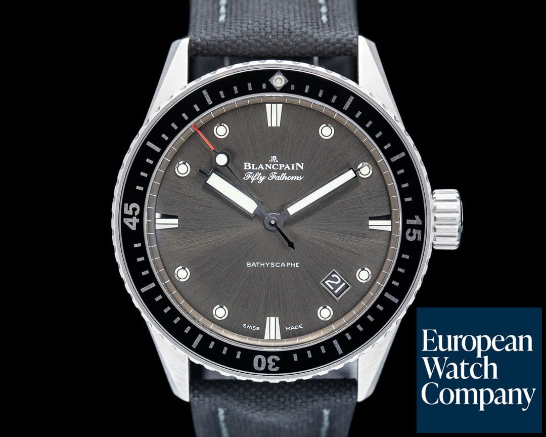 Image of Blancpain 5000 Fifty Fathoms Bathyscaphe SS Gray Dial