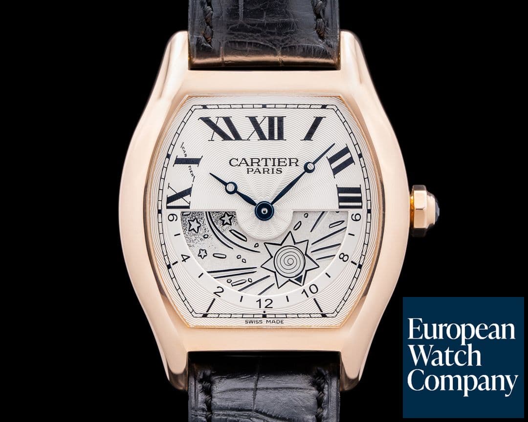 Image of Cartier Tortue XL Day & Night CPCP 18K Rose Gold Silver Dial