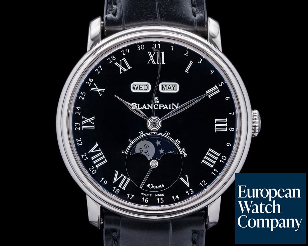 Image of Blancpain Villeret Quantieme Complet 8 Jours Platinum Black Dial LIMITED
