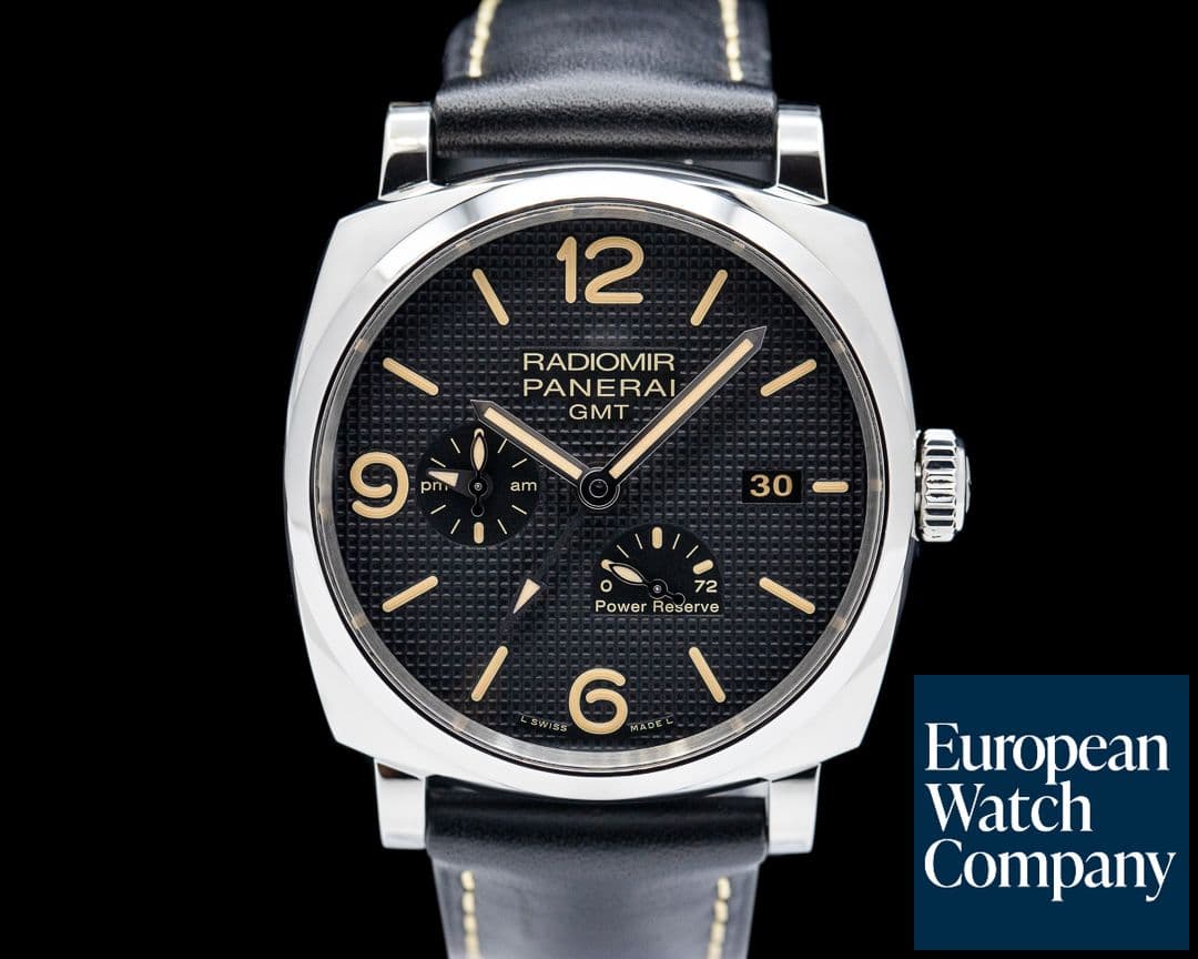 Image of Panerai Radiomir 1940 3 Days GMT Power Reserve SS Black Dial