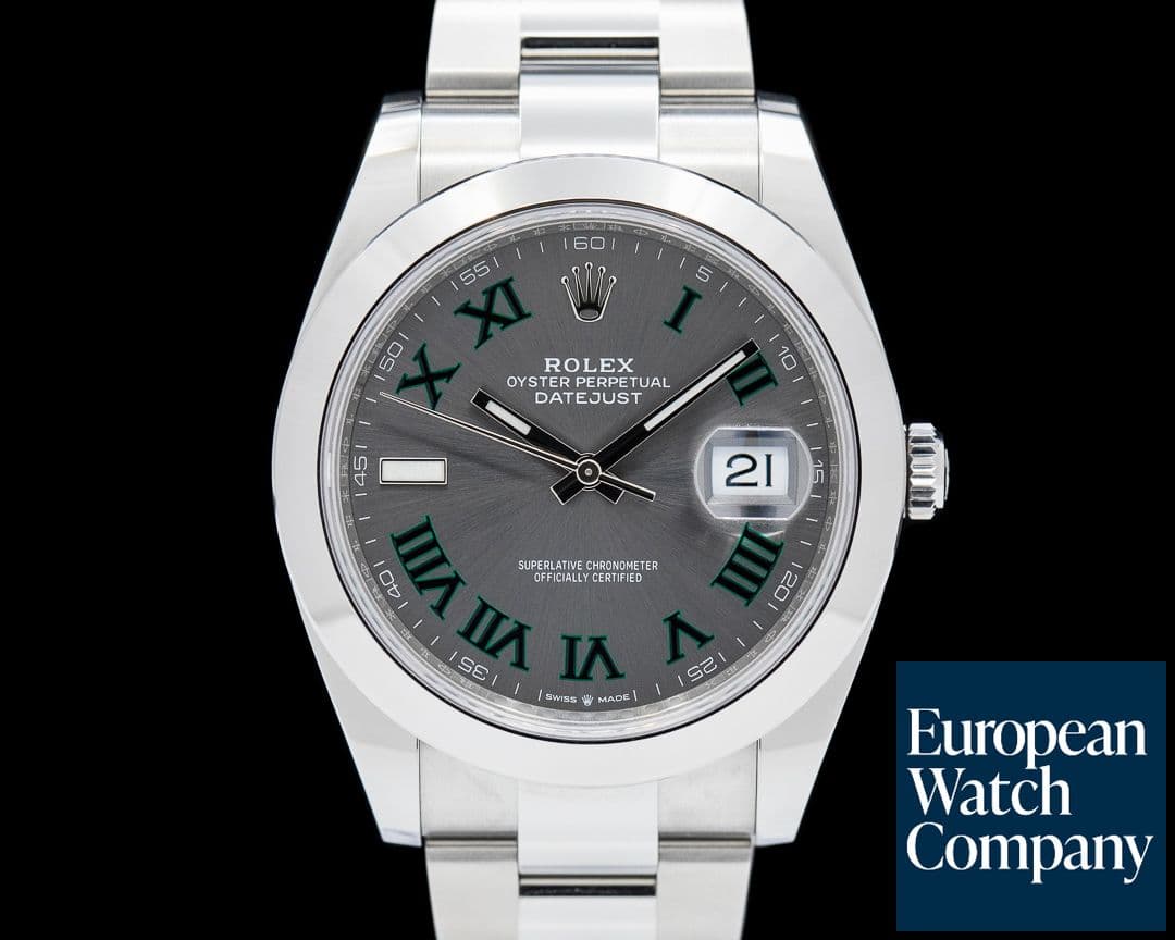 Image of Rolex Datejust 41 126300 SS Wimbledon Slate Roman Dial 2024