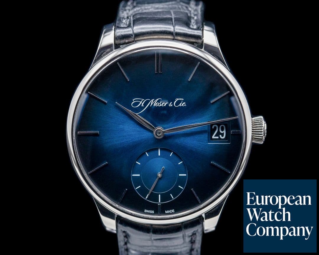 Image of H. Moser and Cie. Venturer Big Date 18K WG Midnight Blue Fumé Dial