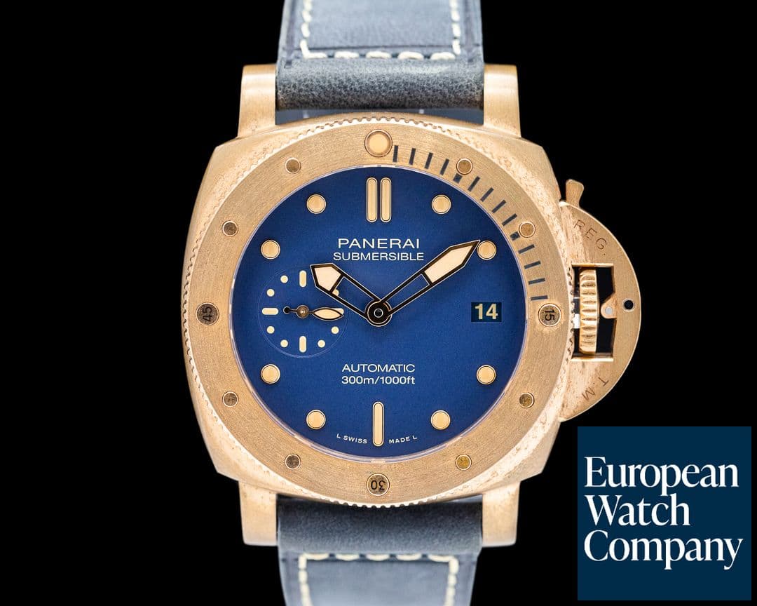 Image of Panerai Submersible PAM01074 Bronzo Blu Abisso