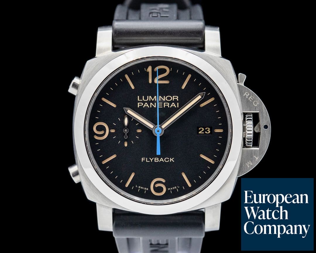 Image of Panerai PAM00524 Luminor 1950 Flyback SS Black Dial