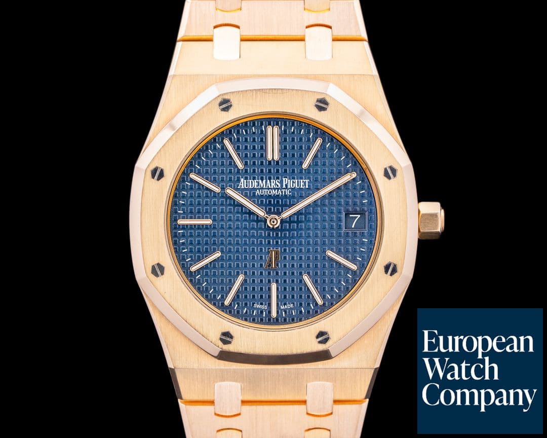 Image of Audemars Piguet 15202OR Royal Oak Jumbo 18K Rose Gold Blue Dial
