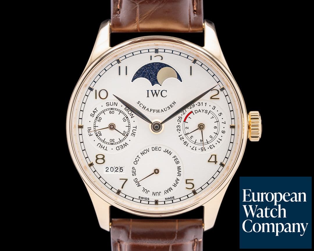 Image of IWC 5022 Portuguese Perpetual Calendar 18K Rose Gold Silver Dial