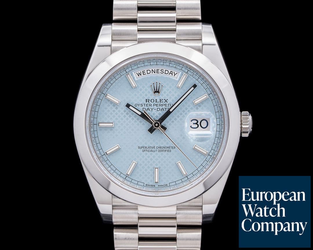 Image of Rolex 228206 Day Date President Platinum Blue Dial