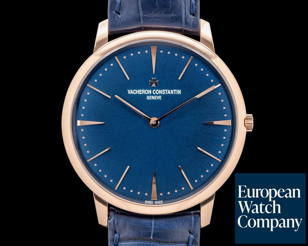 Image of Vacheron Constantin Patrimony Contemporaine 18K Rose Gold Blue Dial