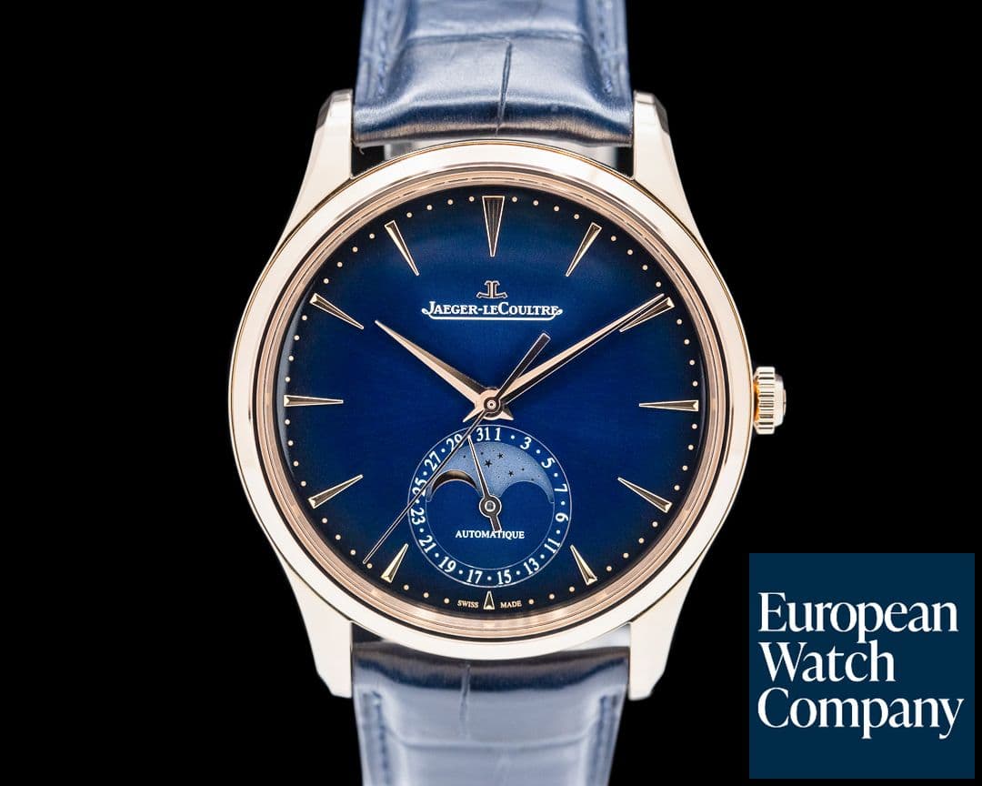 Image of Jaeger LeCoultre Master Ultra Thin Moon 18K Rose Gold Blue Dial
