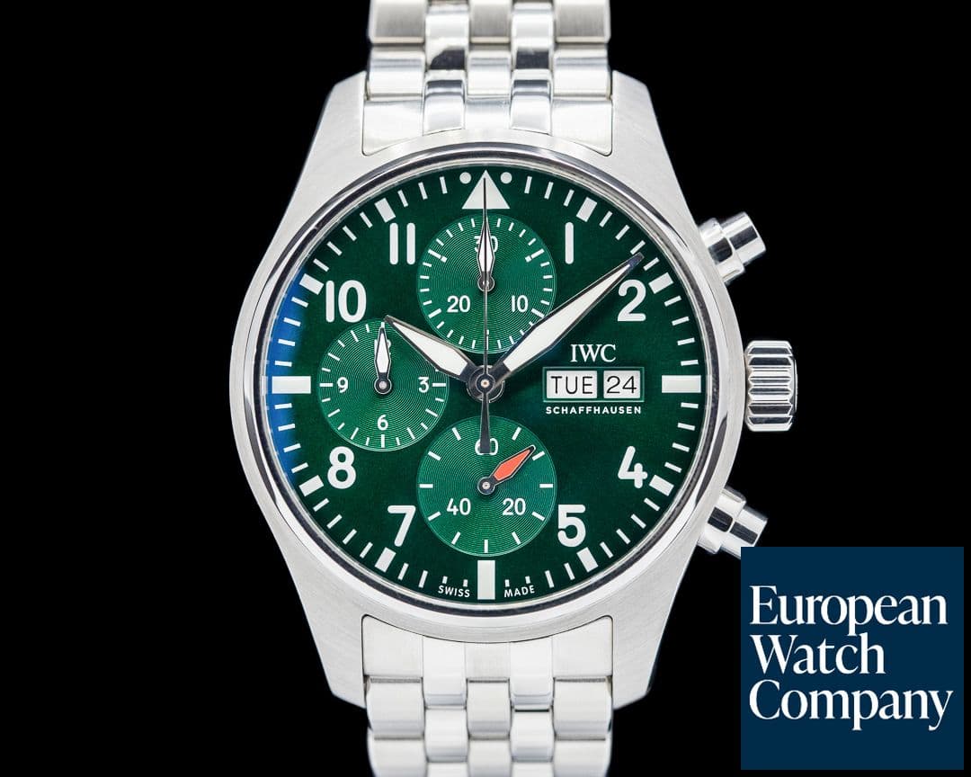 Image of IWC Pilot's Watch Chronograph SS Green Dial