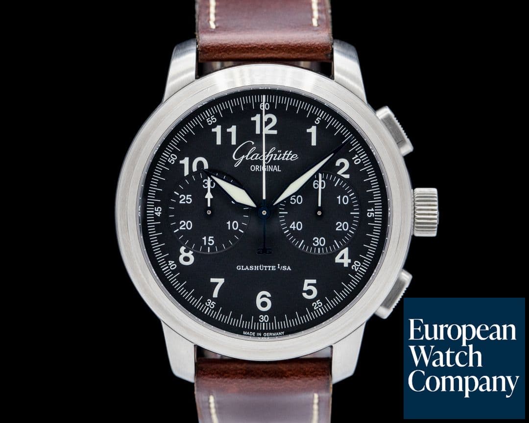 Image of Glashutte Original Senator Navigator Chronograph SS Black Dial