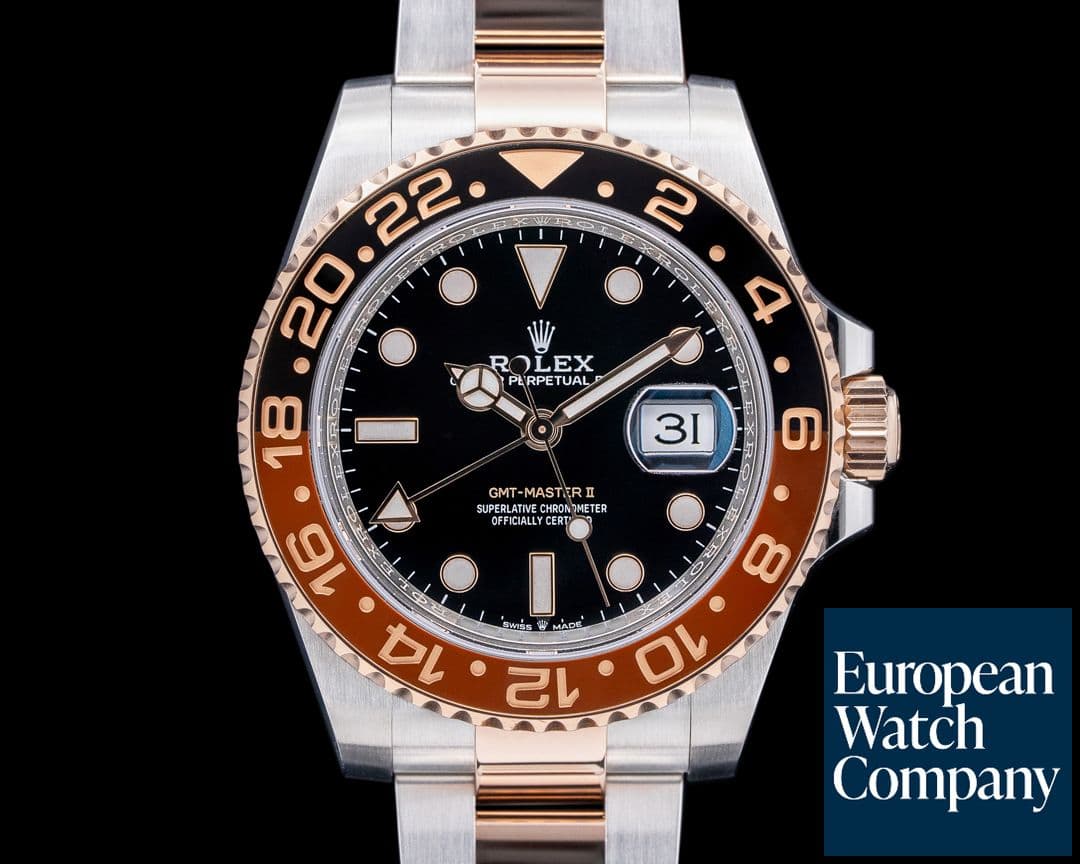 Image of Rolex GMT Master II "Root Beer" SS / 18K Everose Gold Black Dial