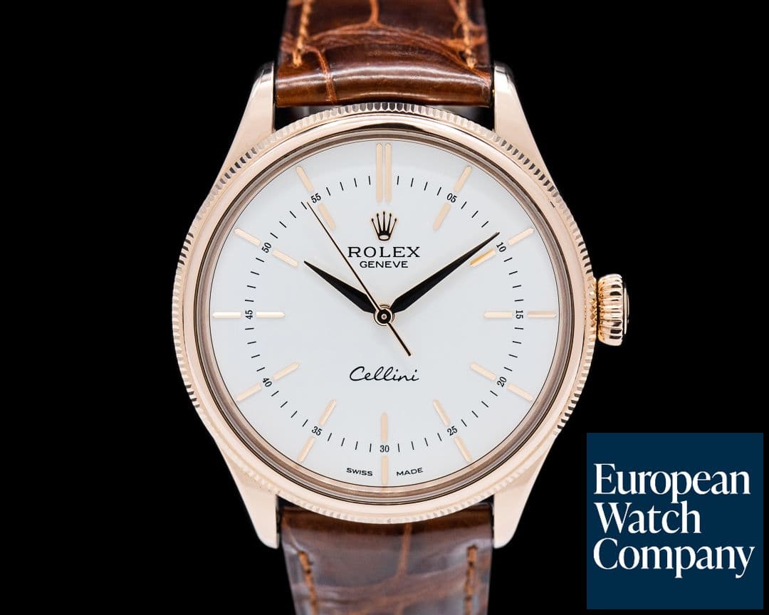 Image of Rolex Cellini Time 18K Rose Gold White Dial