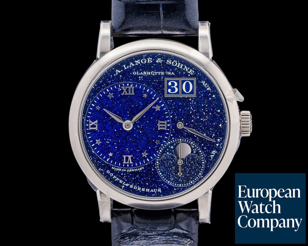 Image of A. Lange and Sohne 182.086 Little Lange 1 Moon 18K WG Aventurine Dial