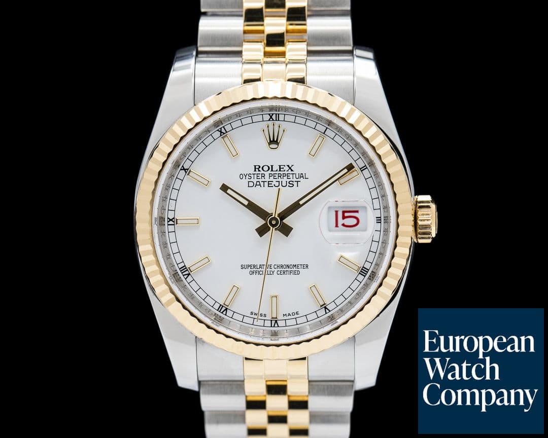 Image of Rolex Datejust 36MM 18K Yellow Gold / SS Jubilee White Dial