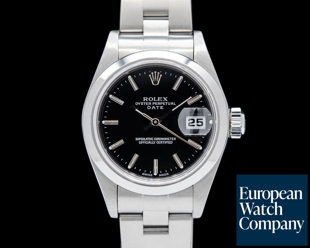 Image of Rolex Lady Oyster Perpetual Date SS Black Dial