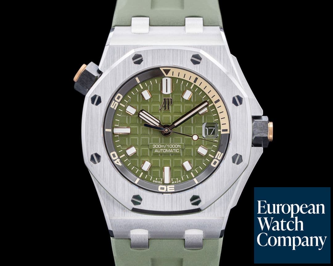 Image of Audemars Piguet 15720ST Royal Oak Offshore Diver SS Green Dial