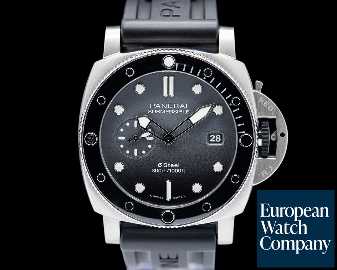 Image of Panerai Submersible QuarantaQuattro Grigio Roccia SS Gray Dial