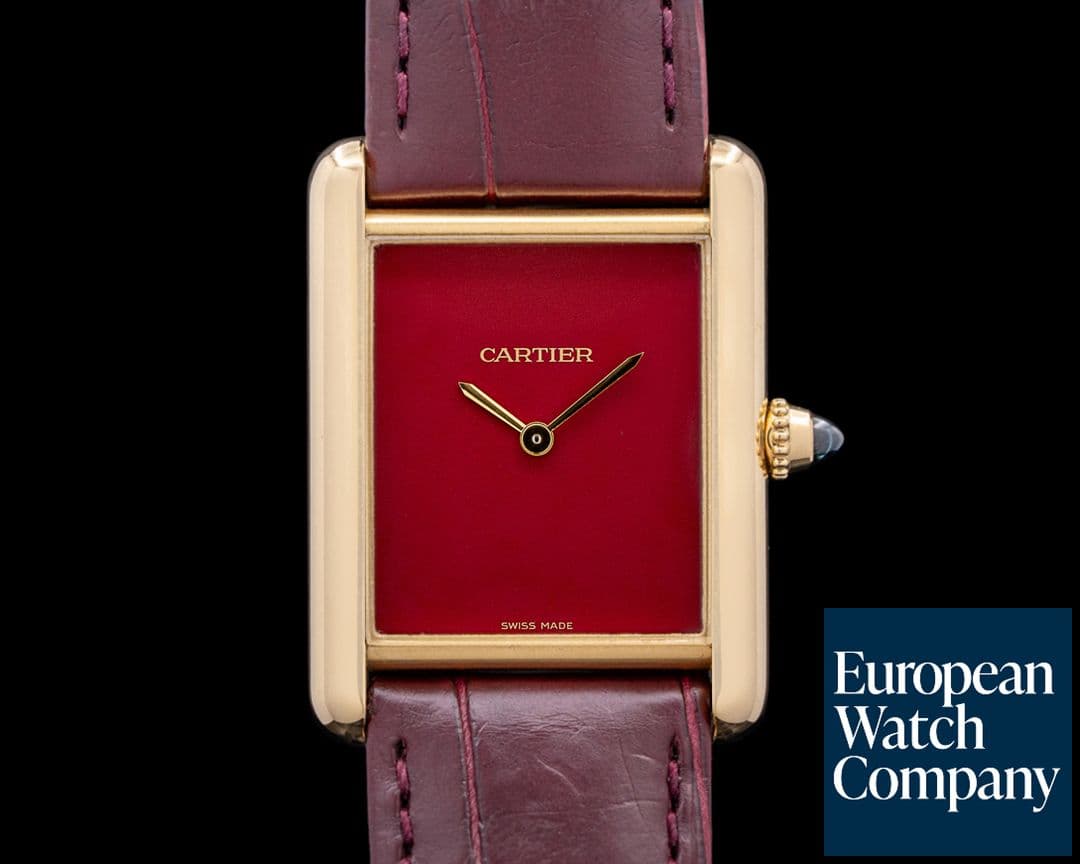 Image of Cartier Tank Louis 18K Yellow Gold Burgundy Dial