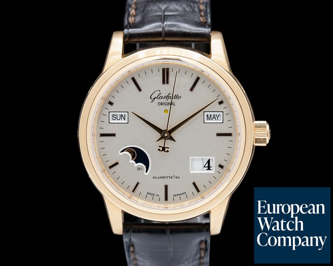 Image of Glashutte Original Senator Perpetual Calendar 18K Rose Gold Silver Dial