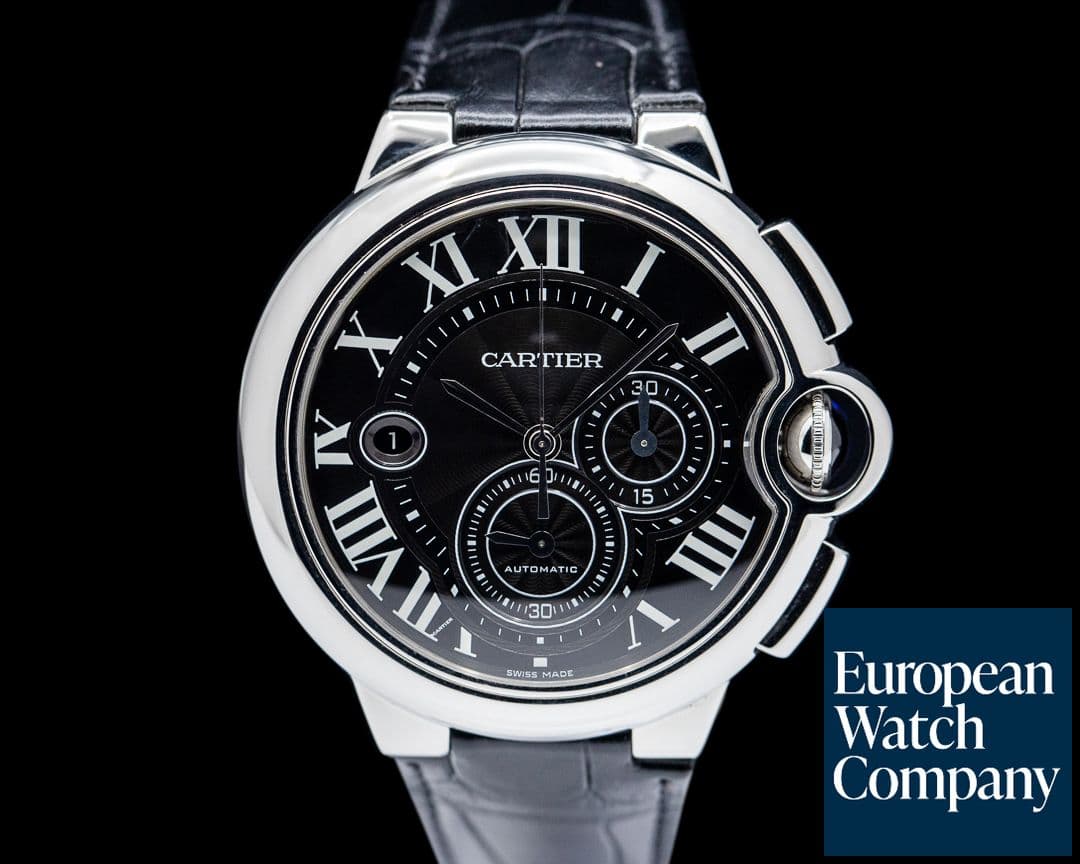 Image of Cartier W6920052 Ballon Bleu Chronograph SS Black Dial