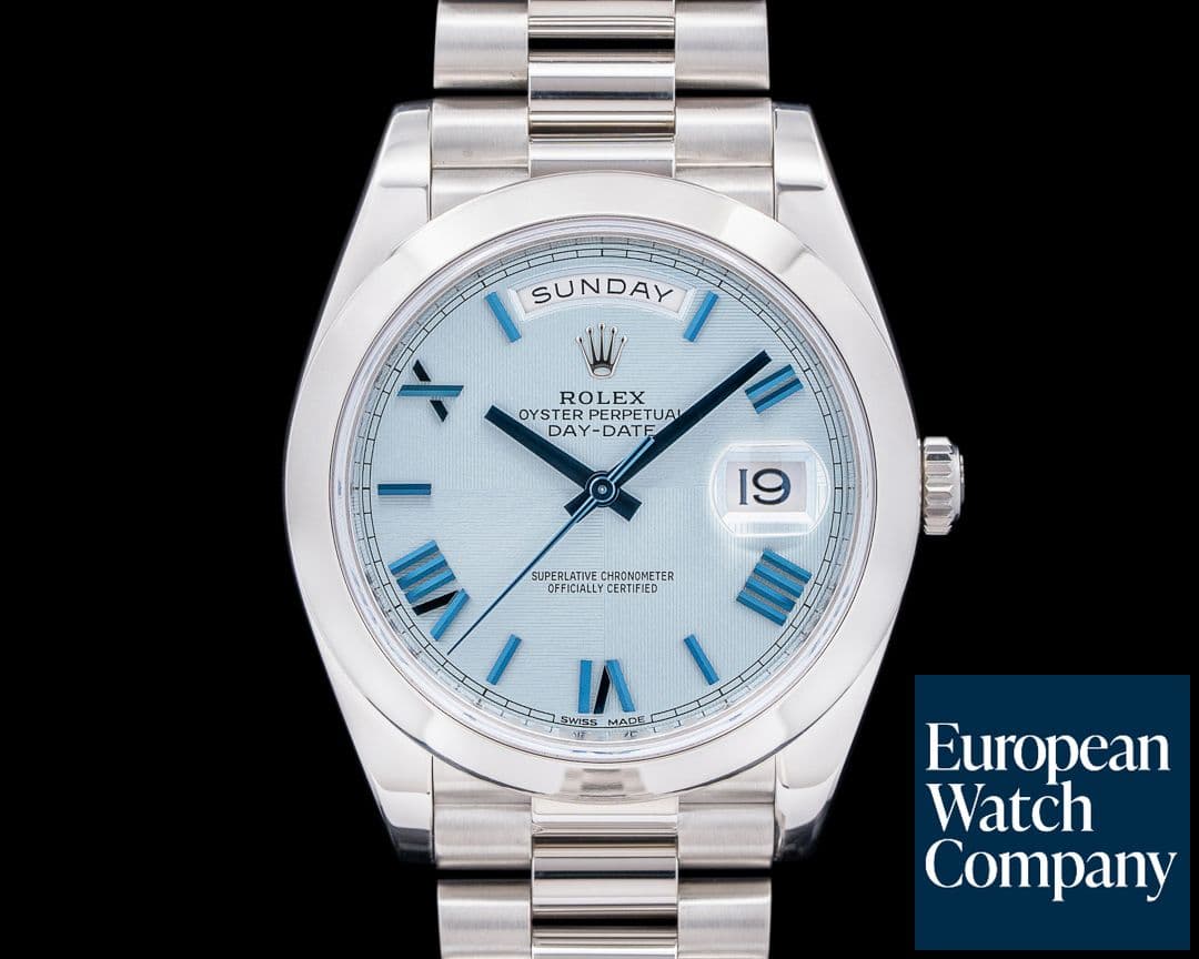 Image of Rolex 228206 Day Date President Platinum Blue Dial