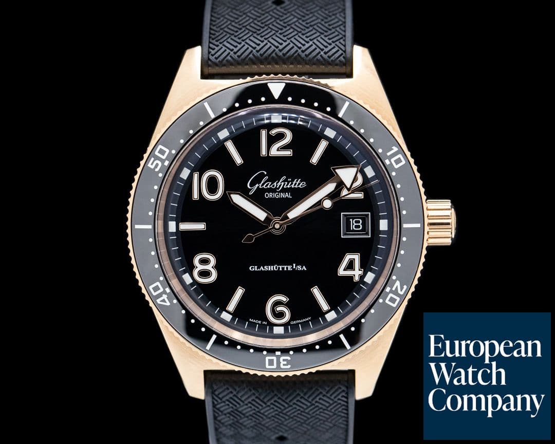 Image of Glashutte Original SeaQ Black Dial 18k Rose Gold Black Dial
