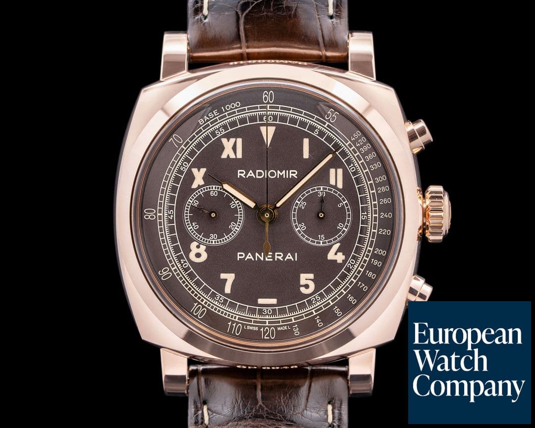 Image of Panerai Radiomir 1940 Chronograph 18K Rose Gold Brown Dial LIMITED