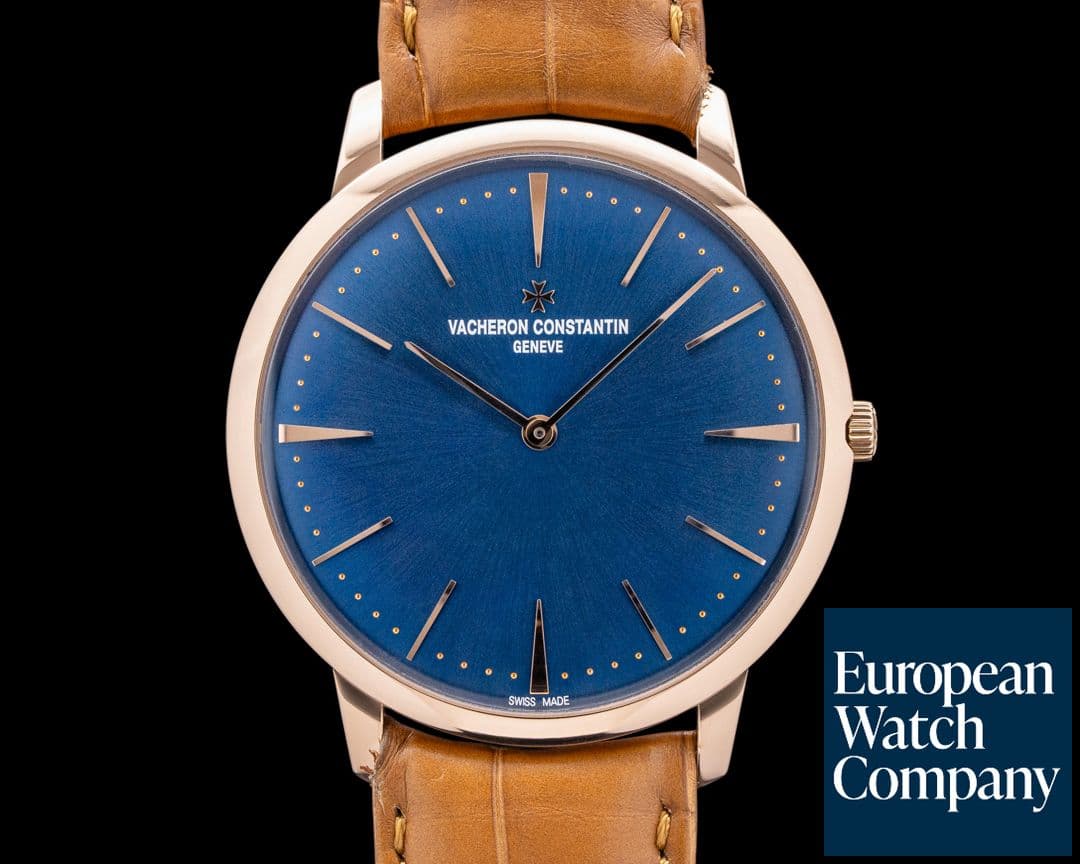 Image of Vacheron Constantin Patrimony Contemporaine 18K Rose Gold Blue Dial
