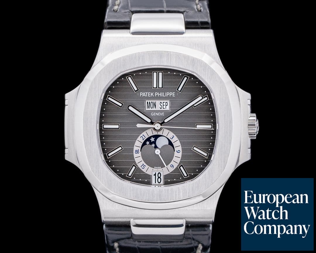 Image of Patek Philippe Nautilus Annual Calendar 5726 Moonphase SS Gray Dial