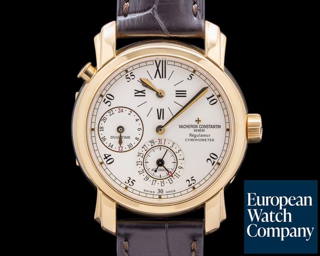 Image of Vacheron Constantin Malte Dual Time Regulator 18K Yellow Gold Silver Dial