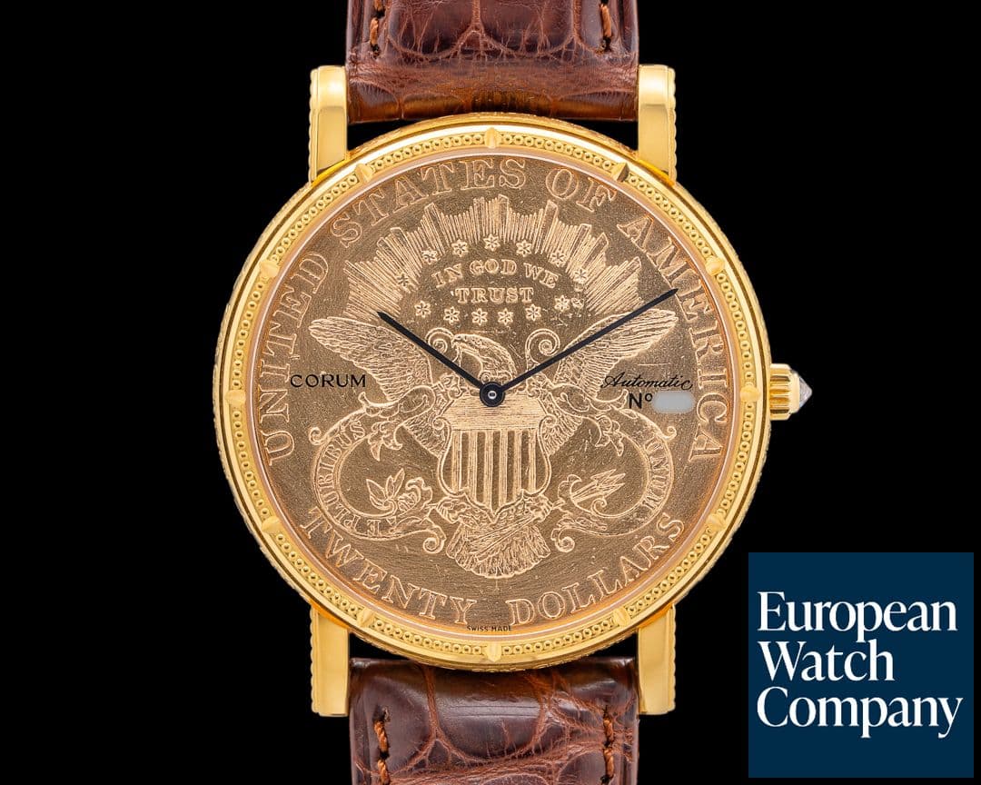 Image of Corum USA $20 Double Eagle Coin 1900 18K Yellow Gold Automatic LE