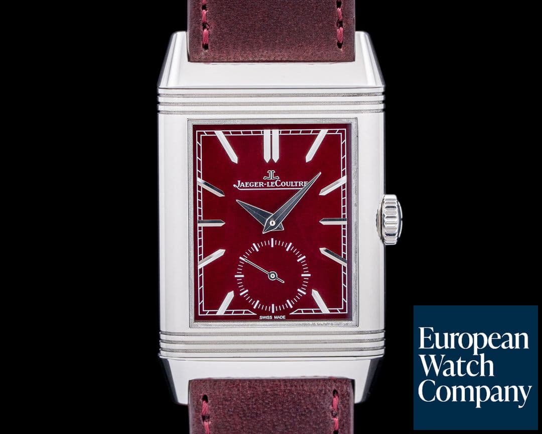 Image of Jaeger LeCoultre Reverso Tribute Small Seconds SS Burgundy Dial