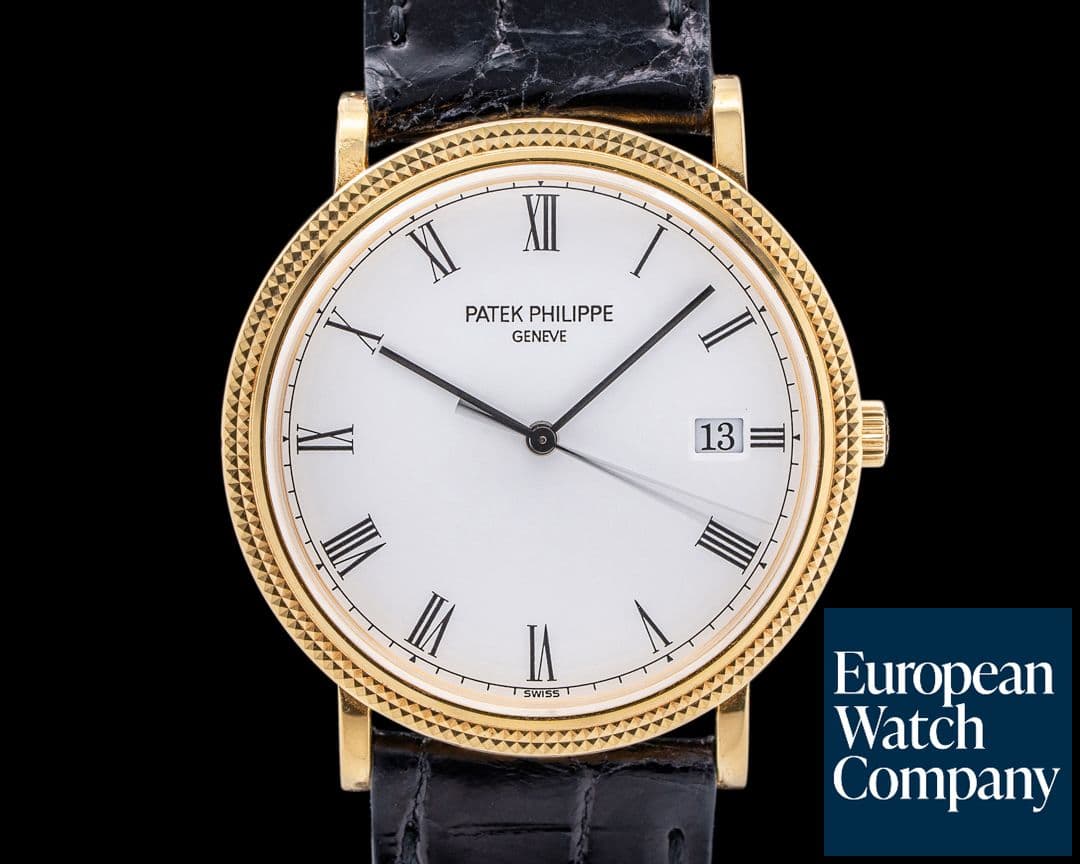 Image of Patek Philippe 3954J Calatrava Quartz 18K Yellow Gold White Dial