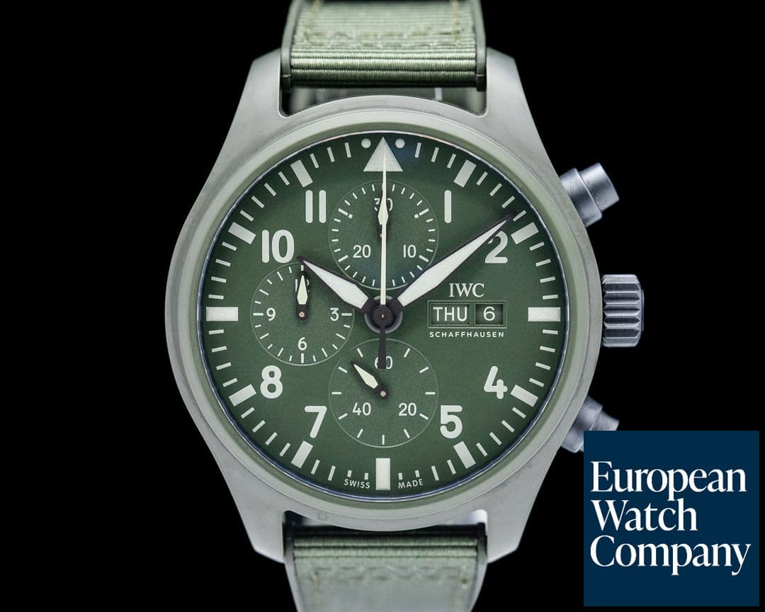 Image of IWC Pilot Chronograph Top Gun "Woodland" Edition Green Dial