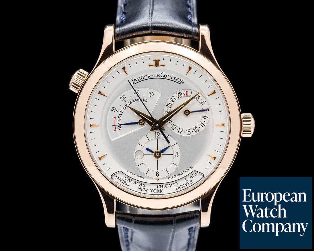 Image of Jaeger LeCoultre Master Geographic 18K Rose Gold Silver Dial