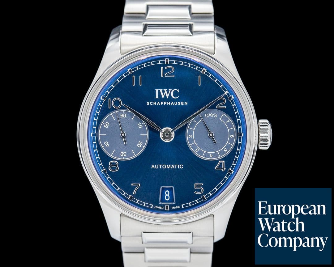 Image of IWC Portuguese 7 Day Automatic SS Blue Dial