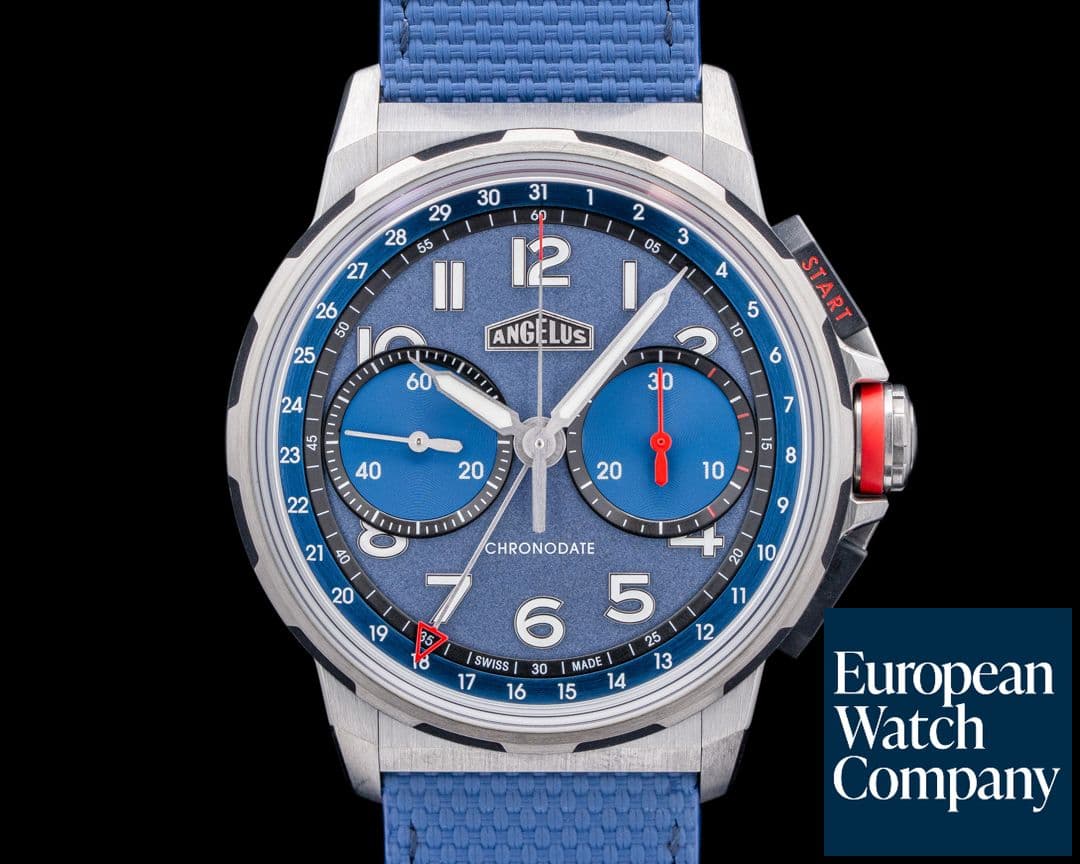 Image of Angelus Chronodate Titanium Blue Dial LIMITED EDITION