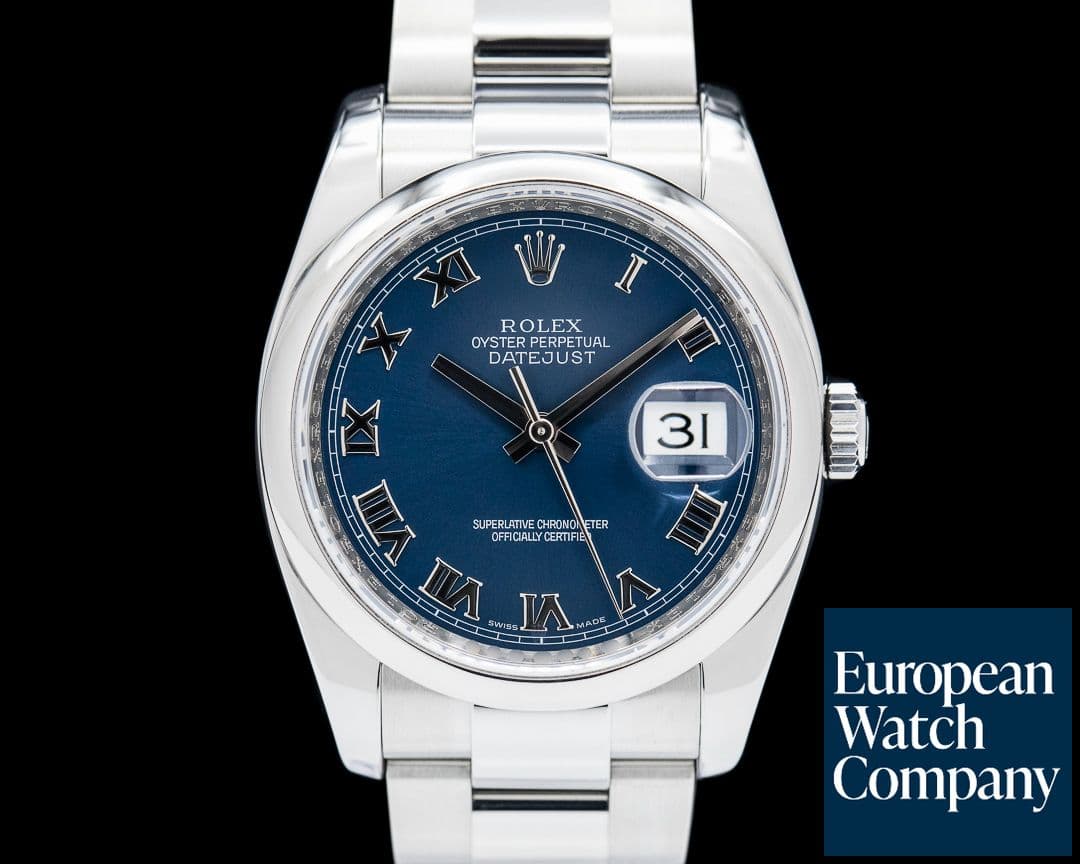 Image of Rolex Datejust 36 SS Blue Roman Dial FULL SET