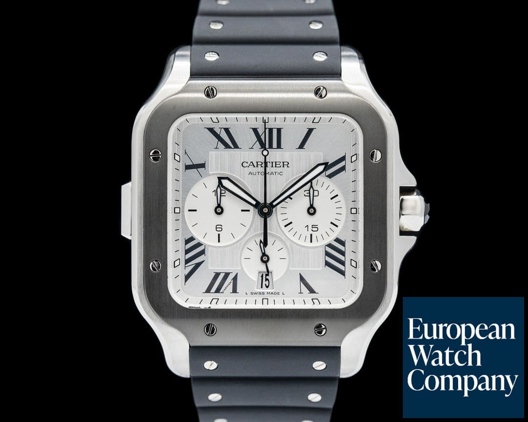 Image of Cartier Santos De Cartier Chronograph SS Silver Dial 2025
