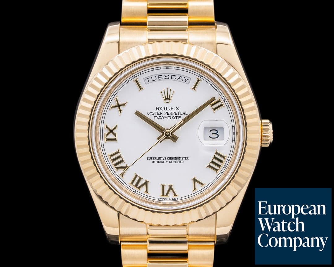 Image of Rolex Day Date II President 18K Yellow Gold White Roman Dial