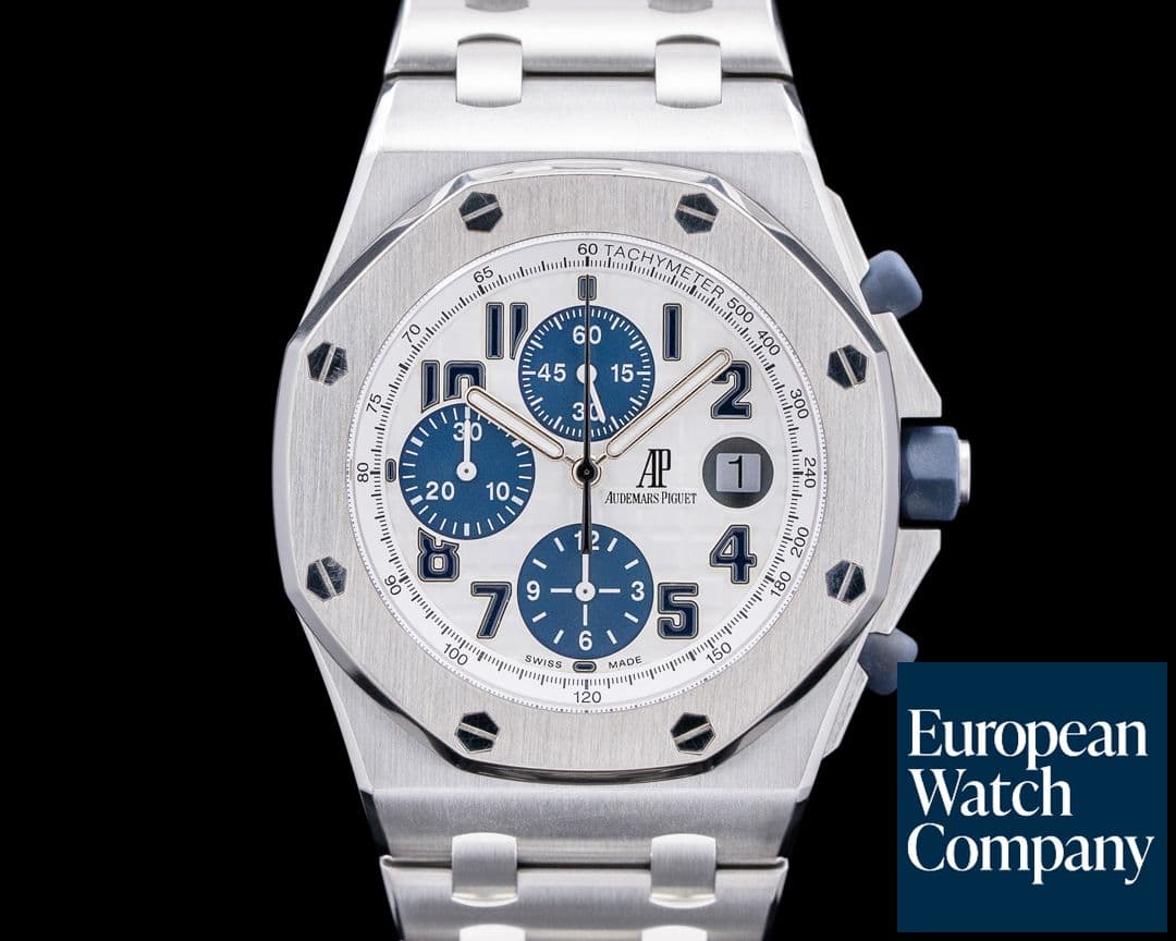 Image of Audemars Piguet 26020ST Royal Oak Offshore Navy SS / Bracelet White Dial