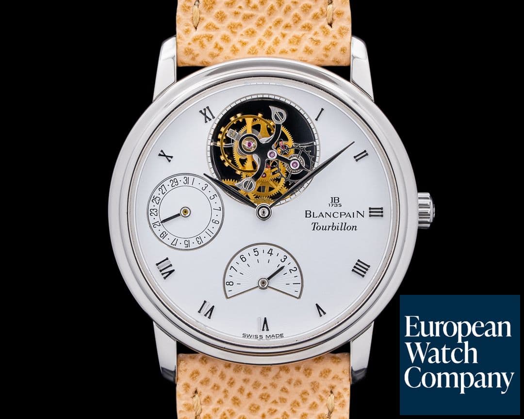 Image of Blancpain Tourbillon Platinum Manual Wind 8 Days White Dial