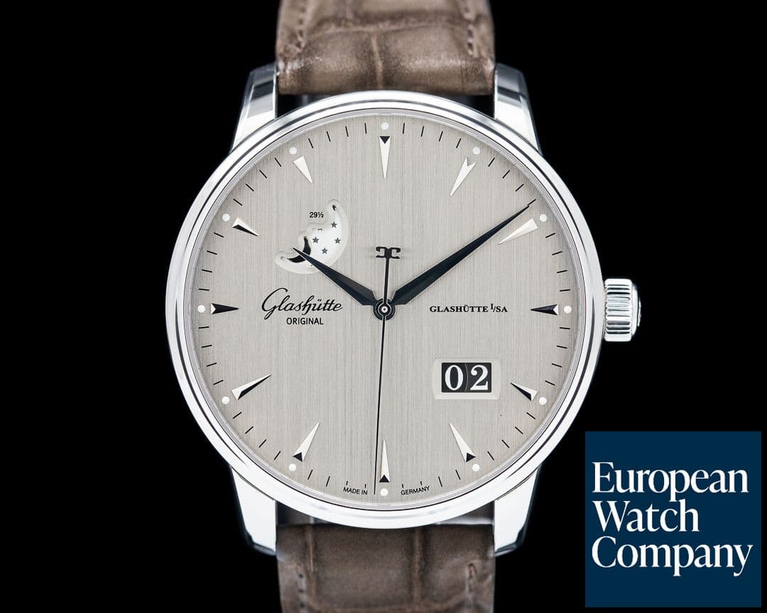Image of Glashutte Original Senator Panorama Date Moon Phase SS Gray Dial